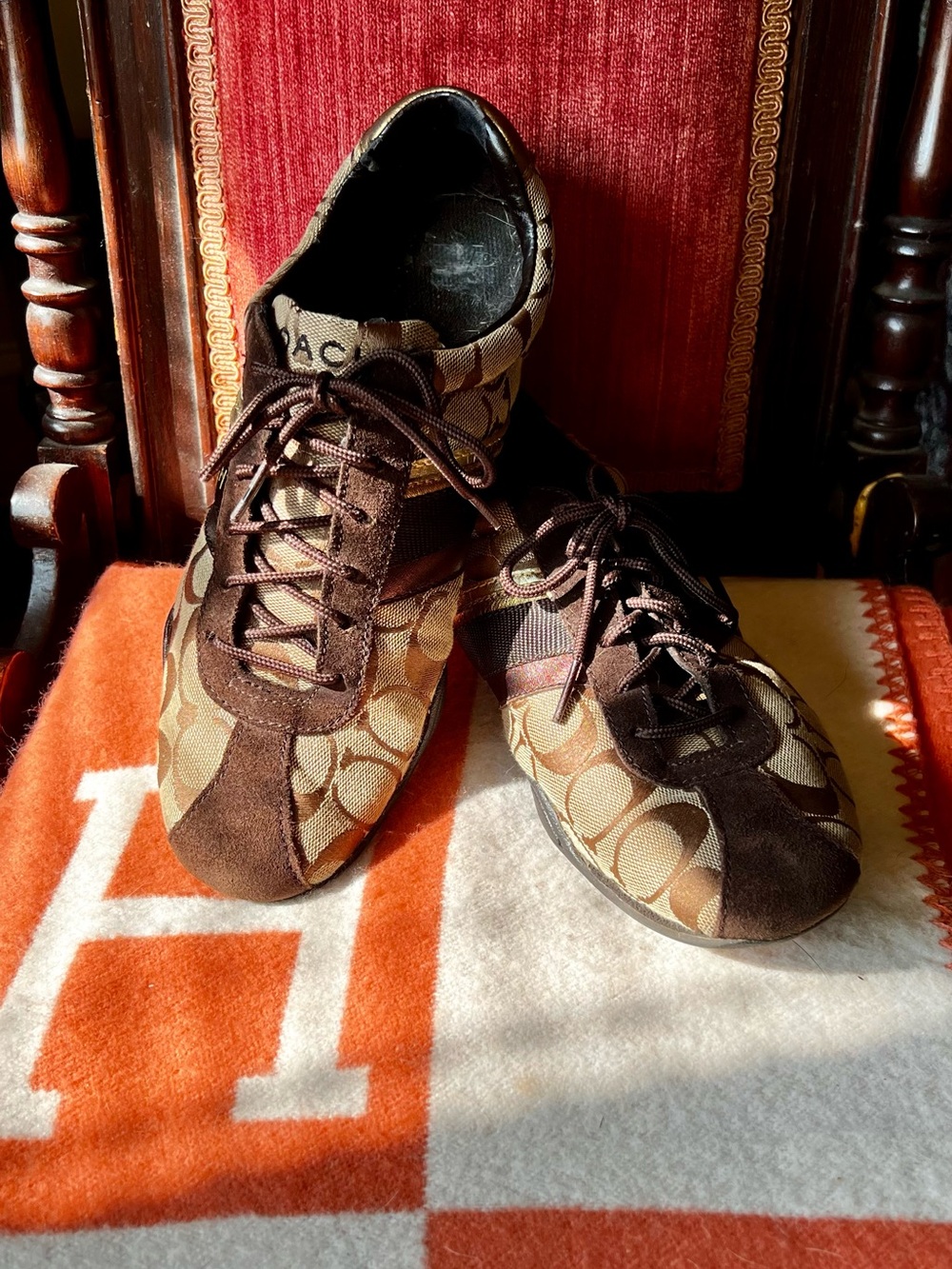 Coach Women’s Brown Signature Canvas Sneakers